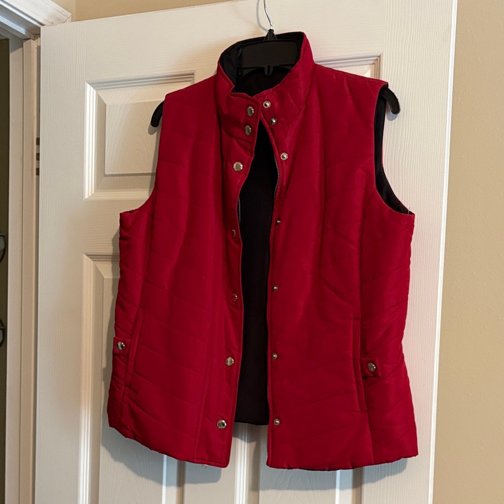 Women's Red Quilted Vest